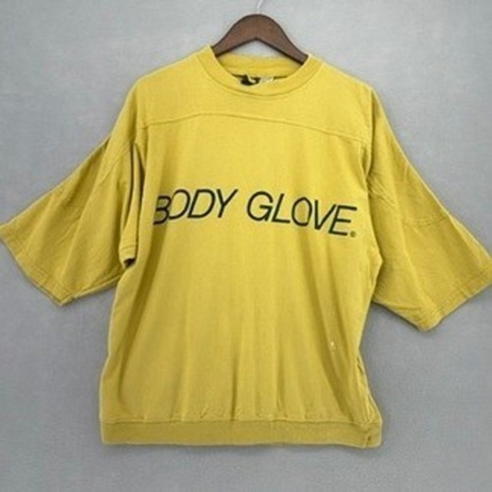 VTG 1991 Body Glove T-Shirt Yellow Logo BAGGY Oversized Surf Skate 90s Turkey - Picture 2 of 12